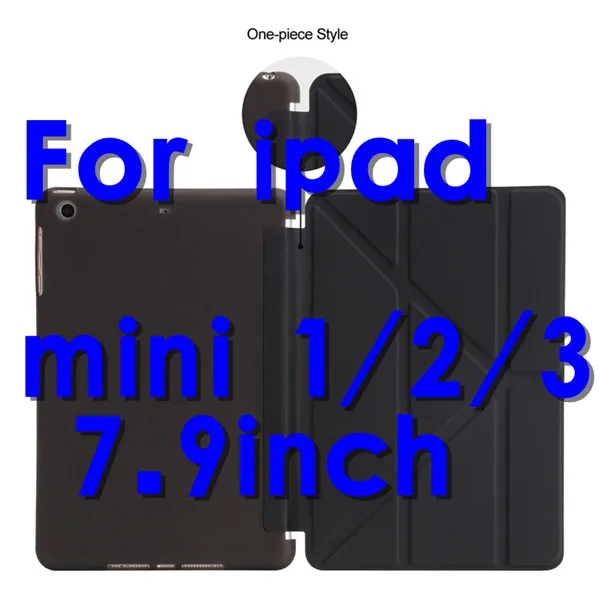 black Чехол для ipad 2/3/4 ультра тонкий из искусственной кожи подставка мягкая задняя крышка 6 раза флип смарт-чехол для apple ipad mini 1/2/3 стол чехол мини - Цвет: black