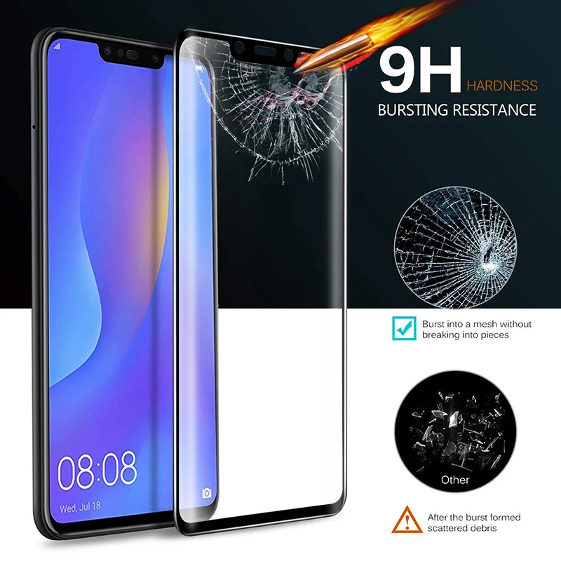 Для huawei P Smart 9D Закаленное стекло пленка для huawei magic 2 Nova 4 3i полное покрытие Защита экрана для huawei Y7 Y6 Y9