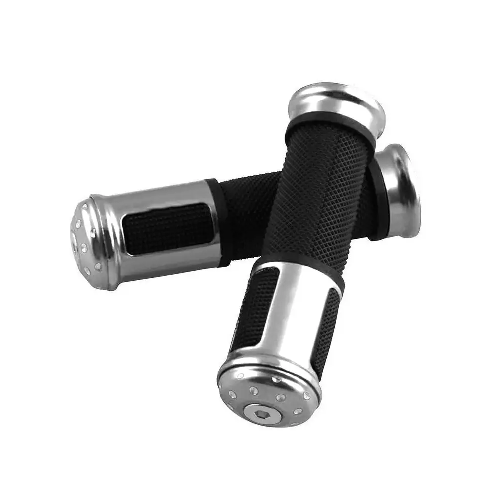 Silver 2 шт. 7/8 ''22 мм мотоциклетная рукоятка часть мотоцикла дроссельная заслонка CNC алюминиевый сплав вращающийся мото Мотокросс Руль рукоятки - Цвет: Silver