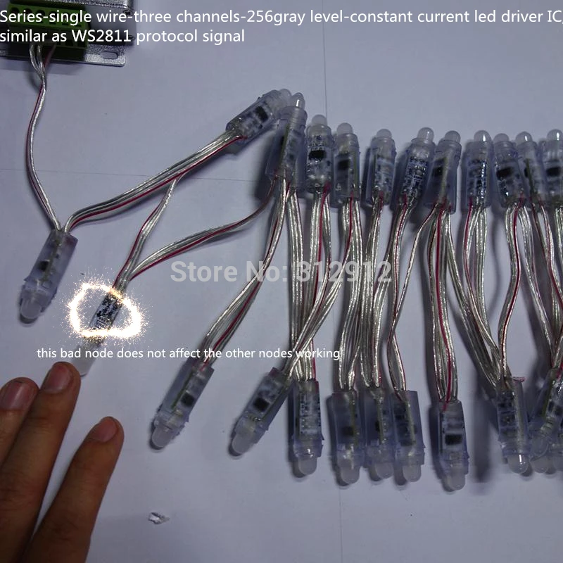 2015 Новый pixel LX1203 12 мм RGB Полноцветный адресуемый пиксельный узел DC5V IP68 один плохой