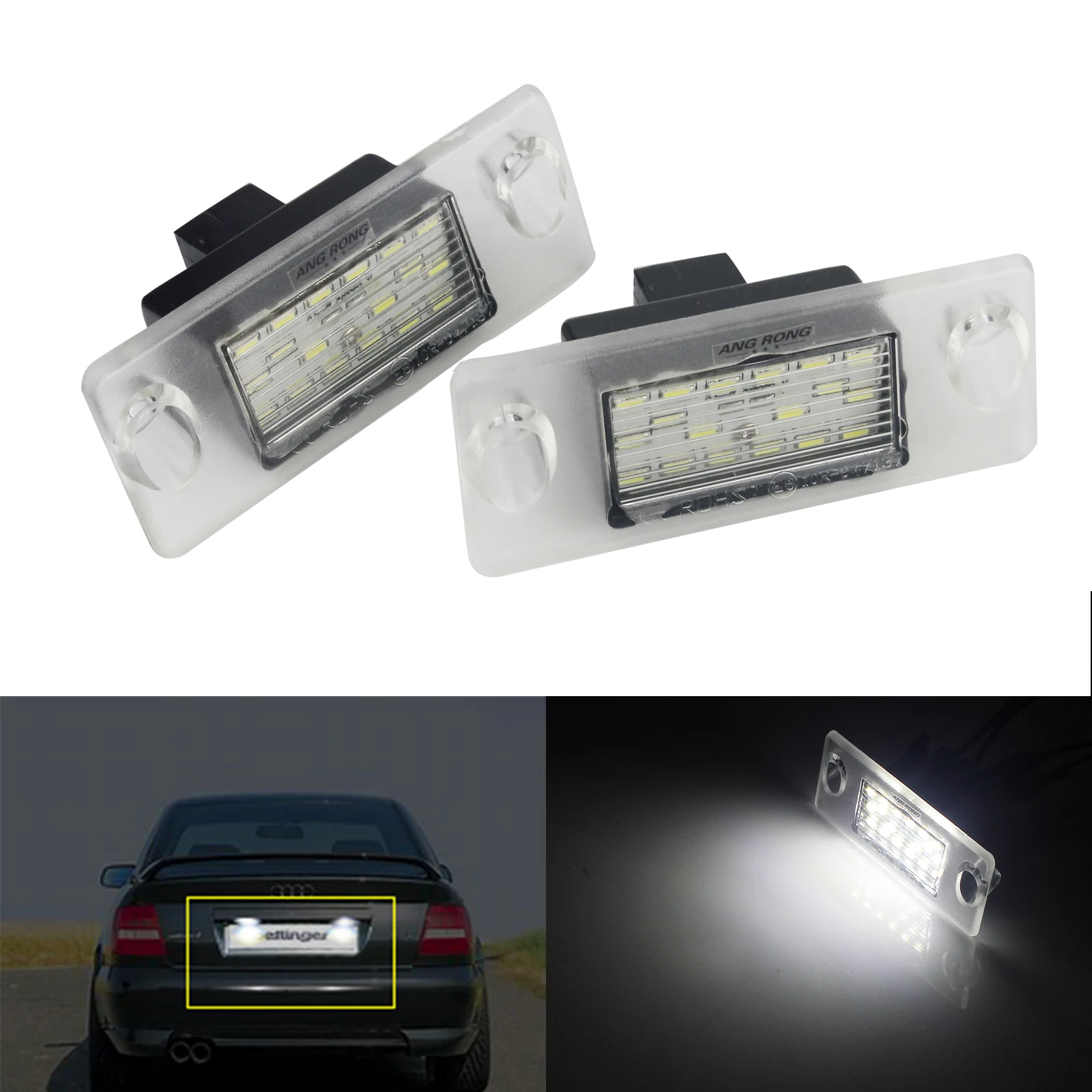 2x светодиодсветодиодный лампы для номерного знака ANGRONG Canbus Audi A4 B5 1995 2001