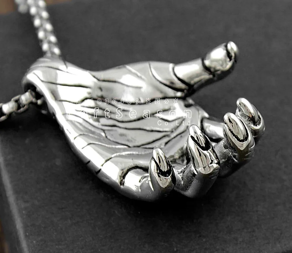 Мужская Нержавеющей Стали 316L Череп Рук Ожерелье S1 36|pendant necklace|necklace necklace316l stainless steel