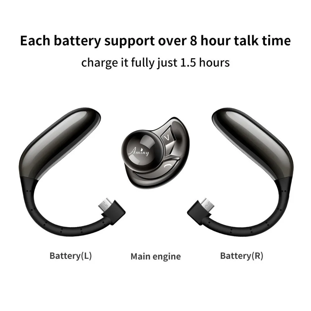 Беспроводной наушники Aminy оригинальный V5.0 Bluetooth 16-Hr время работы в режиме
