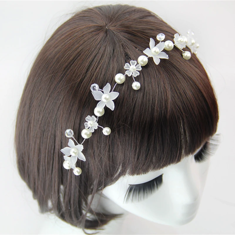 Ручная изготовка жемчужной кристальной цветочной короны для волос на свадьбу и вечеринку. Аксессуары для невесты, вечеринок, выпускного и дамы.