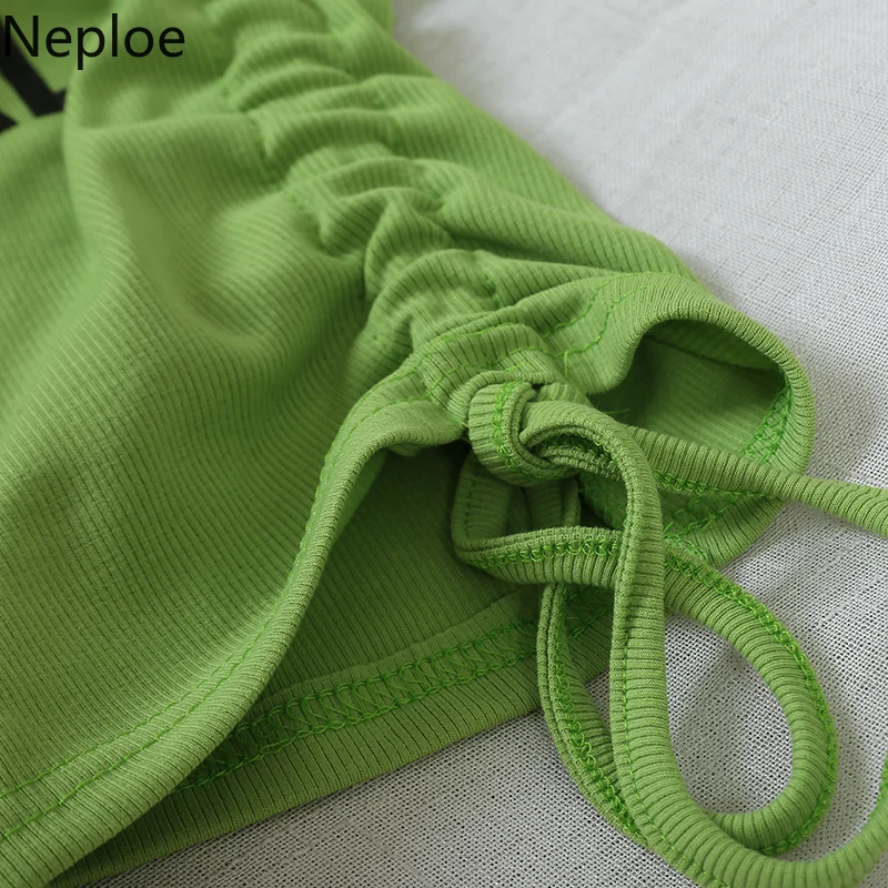 Neploe с буквенным принтом женские футболки лето 2019 новые круглым вырезом и