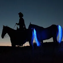 New Outdoor Sports Horse Riding Tail Trappings Equestrian LED Flashing Light Bar Harness With USB Charge Riding Decorations