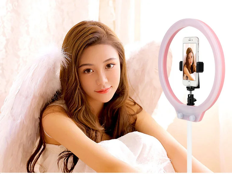 Кольцевой светильник ZOMEI ZM128 для селфи для iphone с регулируемой яркостью, 128 шт, двухцветный, 3200-5500 K, видео Студийный светильник для iphone XS, Canon DSLR VS YN128