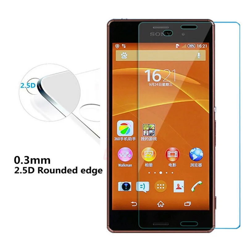 Защитное стекло закаленное 9H для Sony Xperia Z3 D6603 D6616 D6633 D6643 D6653 L55t L55U|Защитные стёкла и