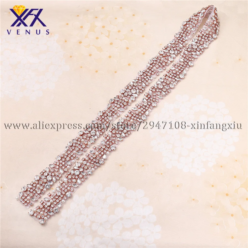 XFX Венера свадебное платье для розового золота цвета горного хрусталя аппликация