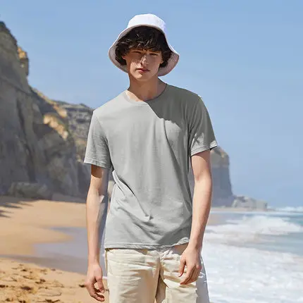 

Summer cotton T shirts men 2021 simple o neck stretch solid new tops clothing casual tshirt man streetwear cool tee shirts