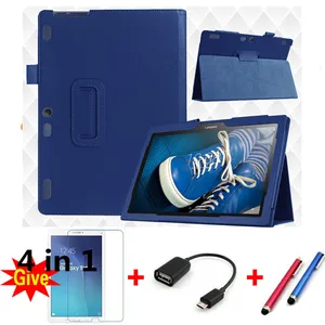 Кожаный чехол-подставка для Lenovo Tab 2 A10-70 X30F X30L, магнитный чехол для Lenovo Tab 10 ТБ-X103F Tab3 10, пленка и стилус в комплекте