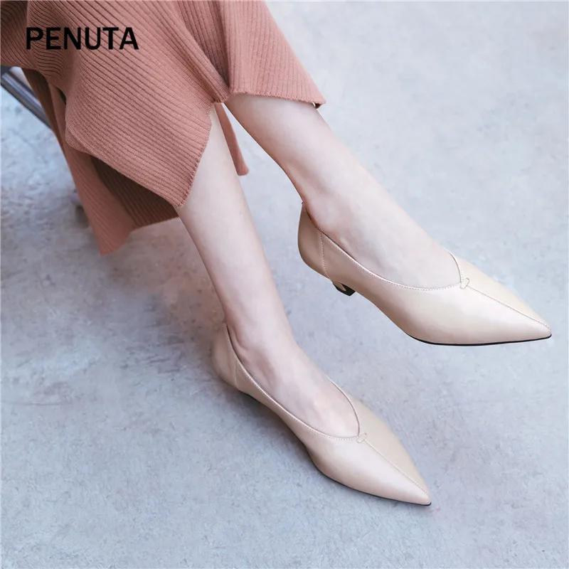 PENUTA/; женская обувь на каблуке; туфли-лодочки из натуральной кожи; женская обувь заостренная; женская обувь Лолиты; европейский дизайн; PG917