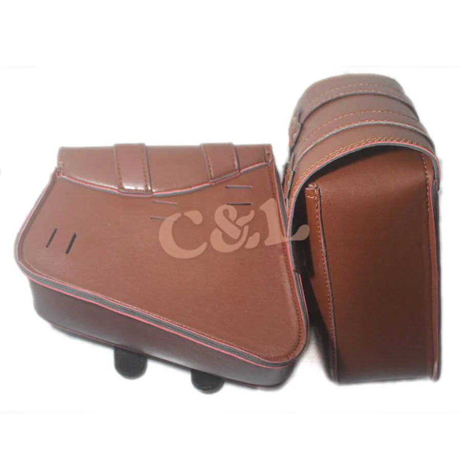 1 пара коричневых седельных сумок для мотоциклов Сумки из искусственной кожи ПВХ