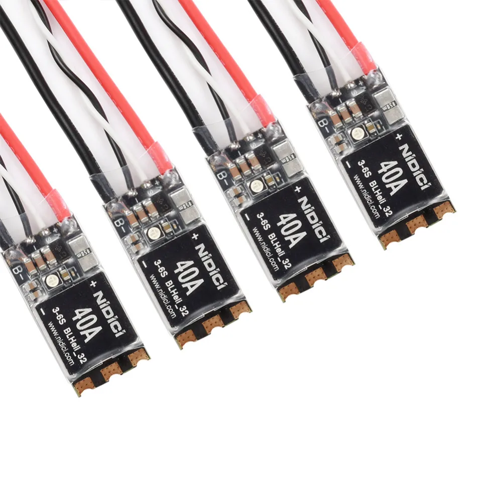 4 шт./лот NIDICI 40A 32bit BLHELI 32 Dshot1200 (3 6 S) ESC с RGB LED совместимым 2205 бесщеточным двигателем