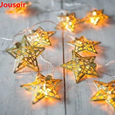 5pcs/lot Iron hollow star shape LED waterproof outdoor string lights for holiday christmas wedding bedroom Decoration CD15 T04 | Освещение