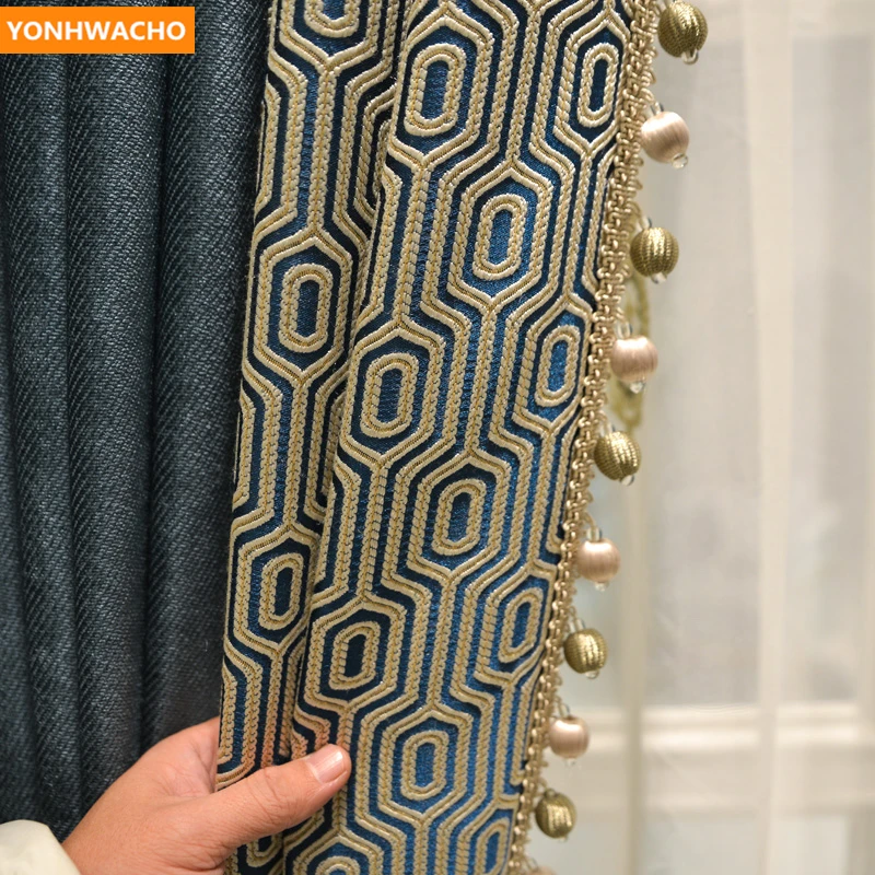 Пользовательские шторы Роскошные скандинавские плотные для гостиной Элитные