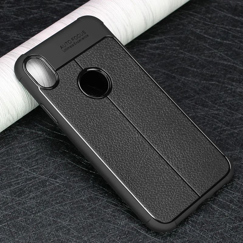 Imak Vega Shockproof Airbag Case Leather Pattern Design TPU Cover for iPhone X /Xs Reticulate Heat Dissipation |