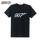 Мужская хлопковая футболка, с коротким рукавом и круглым вырезом, из фильма Джеймс Бонд, 2020, размер XS-XXL