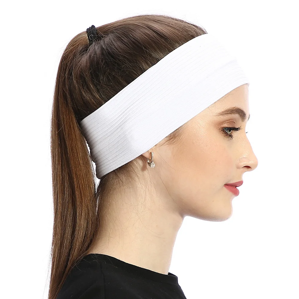 Повязка для волос в рубчик женская однотонная резинка 7 см аксессуары девушек