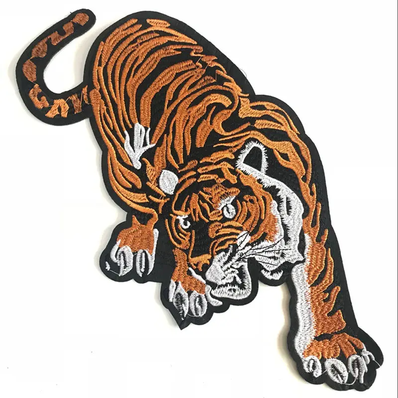 1 шт. большие вышитые тигровые заплатки в виде животных для одежды Железная