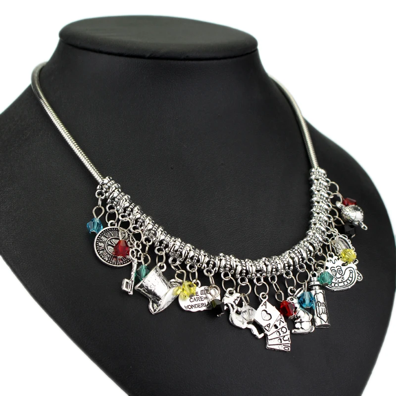 Женские ожерелья с кулоном Eat Me Alice In Wonderland кристаллами|alice in|alice in wonderlandstainless steel