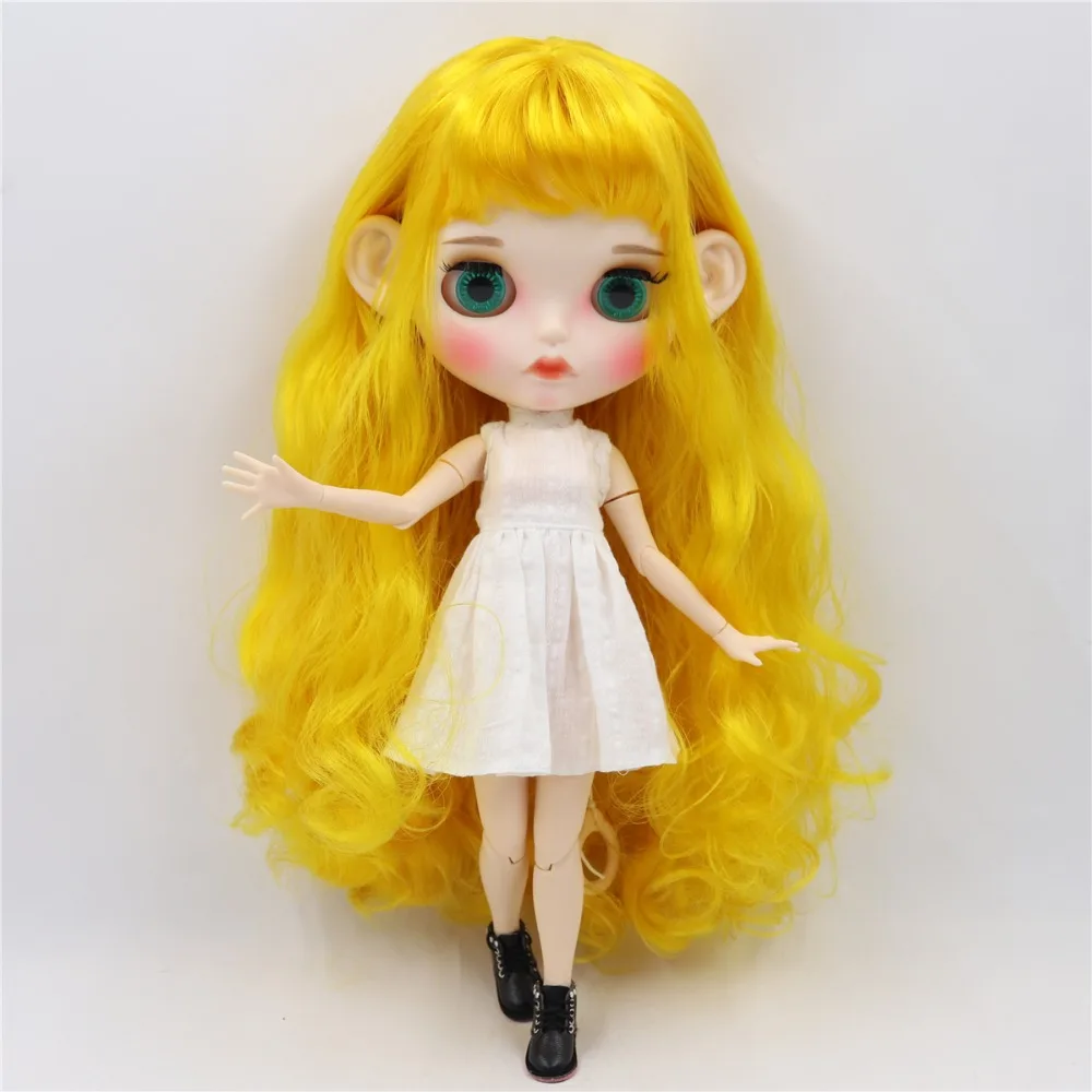 Ледяная кукла DBS Blyth 1/6 bjd белая кожа сустав тело желтые волосы матовое лицо с