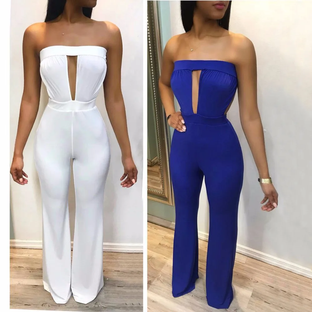 2018 хит продаж женский сексуальный однотонный комбинезон без рукавов с открытой