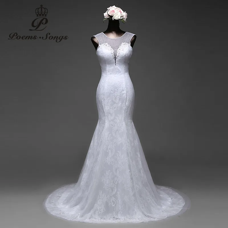 

PoemsSongs three-layer high quality fabric sexy Mermaid wedding dress 2020 Sexy back vestido de noivas bridal dress ball gown