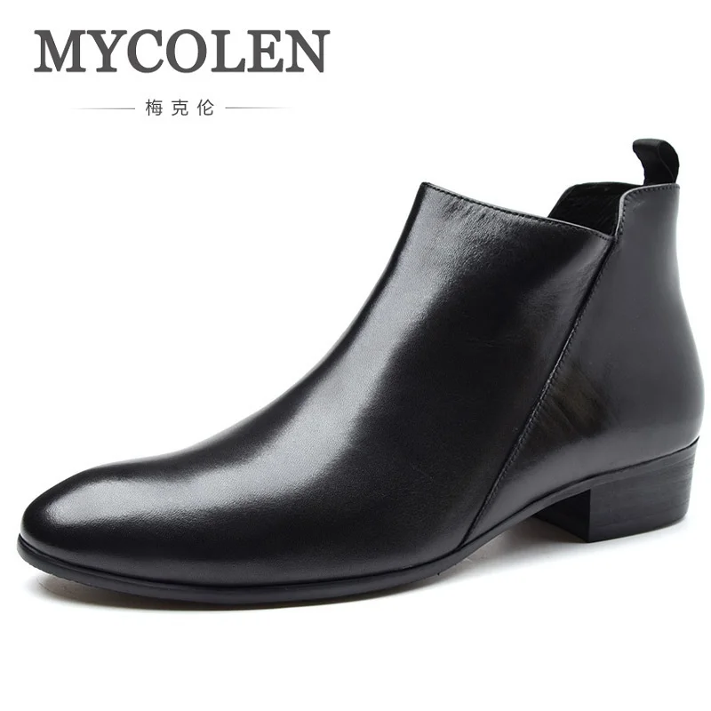 MYCOLEN/мужские ботинки из натуральной кожи высокого качества Брендовые мужские