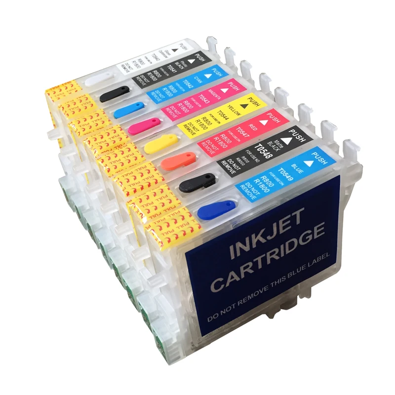 

8 pcs T0540-T5049 Ink Cartridge with ARC chips T0540 Refillable Ink Cartridges for Epson Stylus Photo R800/R1800 printer