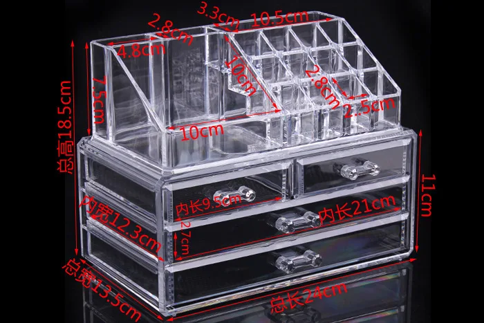 

2015 makeup organizer storage box Cosmetic box bathroom storage box rack crystal storage box transparent chef basket