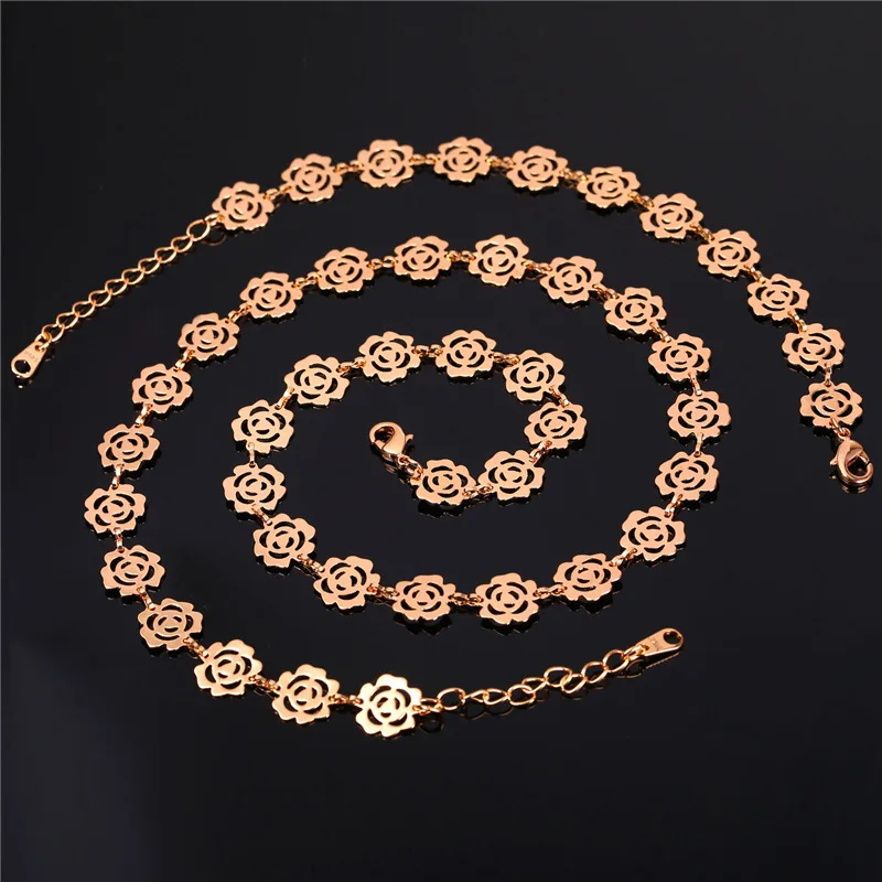 Flower Jewelry Bracelet And Necklace Set Rose/Yellow Gold/Silver Color Costume For Women Gift NH1622 | Украшения и аксессуары