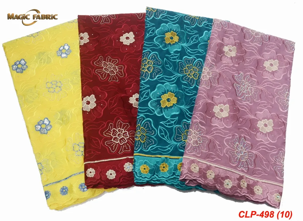 

African Dry Lace Fabric Swiss Voile With Stones Swiss Cotton Lace High Quality Cotton Lace Fabrics For Wedding CLP-498