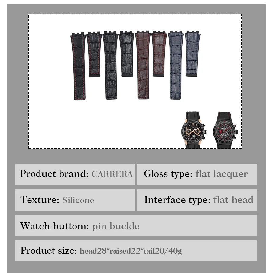 Модный силиконовый и кожаный ремешок 22 мм для часов серии TAG HEUER, качественный ремешок унисекс, мягкий ремешок для часов CARRERA, браслет на запястье