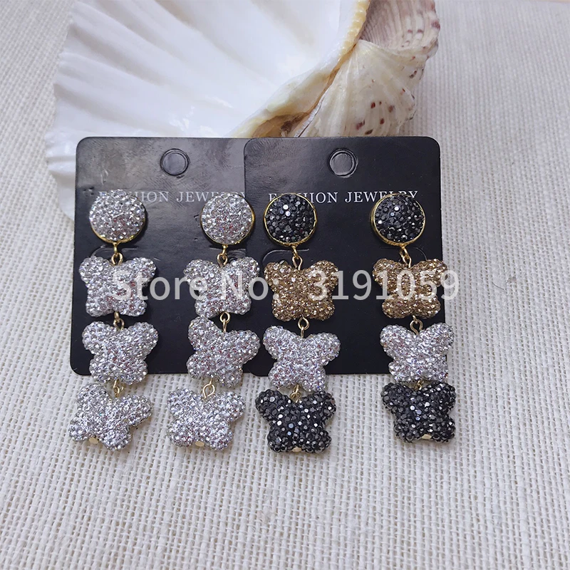 

New style European and American style crystal rhinestone style earrings
