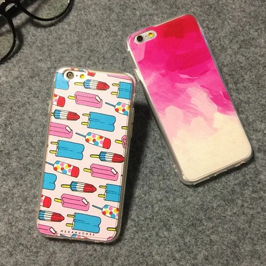 Hot Cartoon Ice cream Soft Cases Cover For iphone 5 5s 6 6plus phone case Free shipping10pcs/lot |