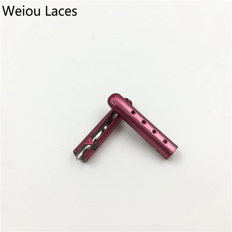 

Weiou 100pcs/Lot 3.8x22mm Clothes Lace Painting Purple Shoelace Metal Tips Matt DIY Replacement Custom Aglets Shoe Laces Ends