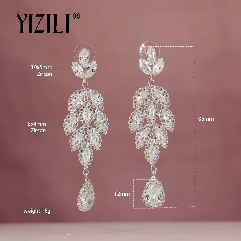 Роскошные Длинные серьги YIZILI для женщин подвески висячие с блестящими