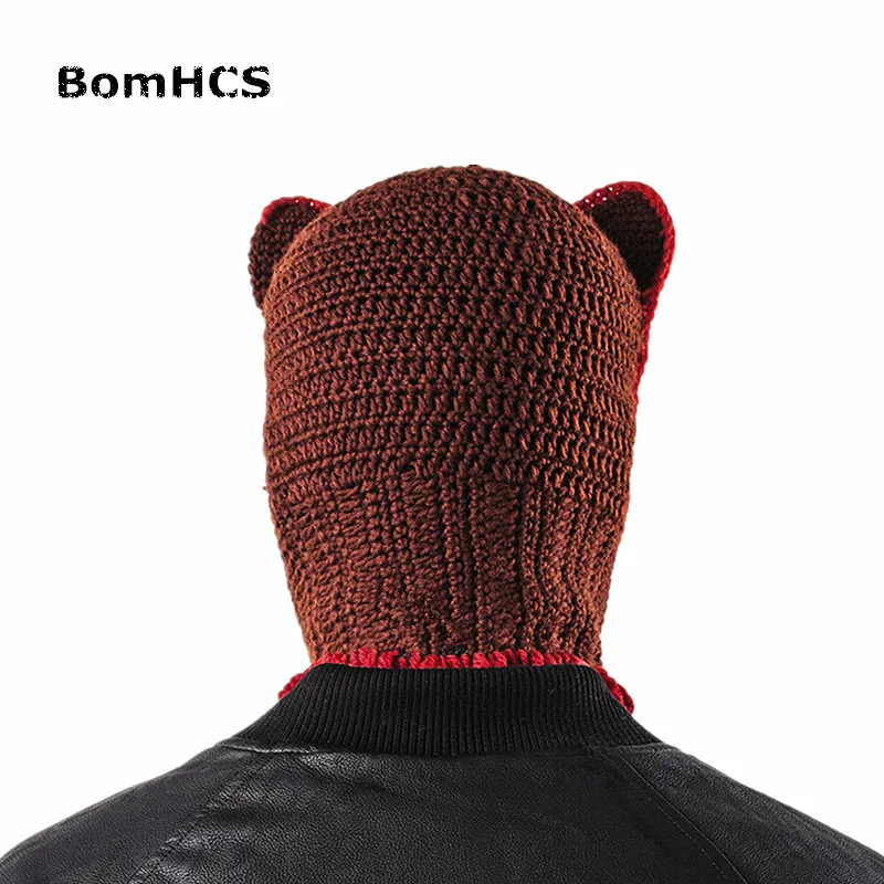 BomHCS забавная шапка с животными Лыжная маска ручной работы вязаная мужская зимняя