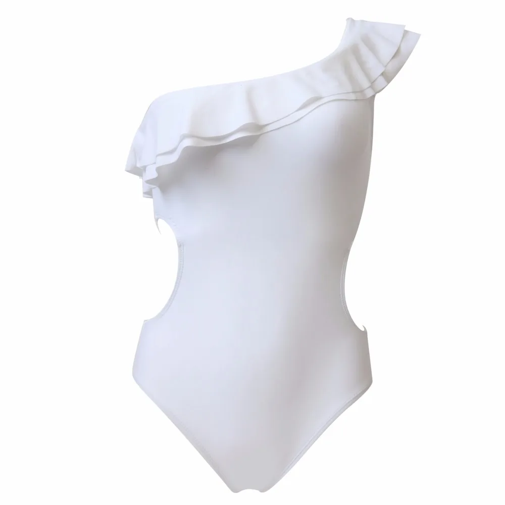 Боди Для женщин Твердые комбинезон для одно плечо Playsuit женский белый Цвет