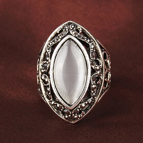 Hot Fashion Women's Luxury Royal Style Hollow Big Resin Opal Party Wedding Ring Jewelry 9B12 | Rings