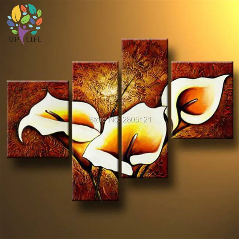 Ручная роспись современный холст искусство Настенный декор Цветочная картина