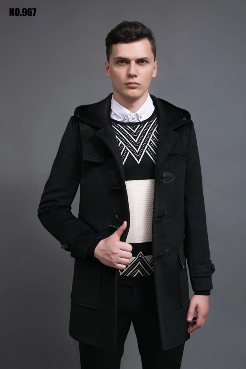 Casaco masculino, зимнее Мужское пальто, пальто с пряжкой, мужское шерстяное пальто с капюшоном, мужская куртка, Мужская верхняя одежда, теплое пальто#18222 Holyrising