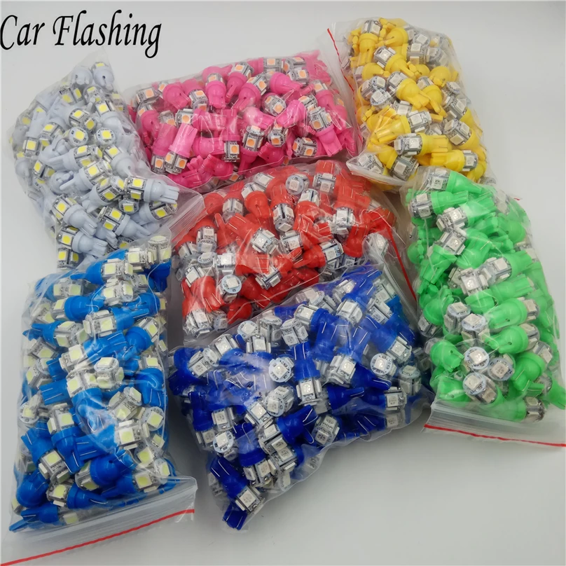 Автомобильный мигающий 100 шт. рекламный светодиод T10 5 smd 1206 5led 5SMD автомобильный
