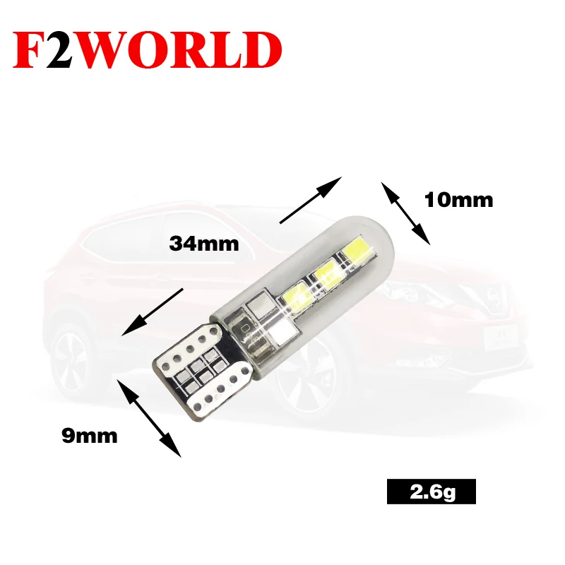 Из 2 предметов идеальный светодиодный T10 6SMD-2835 194 W5W COB автомобиль супер яркий зазор