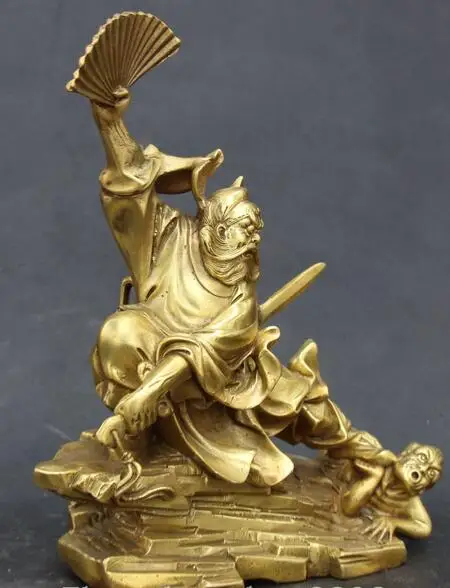 WBY---512 + 10 &quotКитайский фэн шуй Бронзовый таосизм тяньшич Чжун Куй ZhongKui статуя