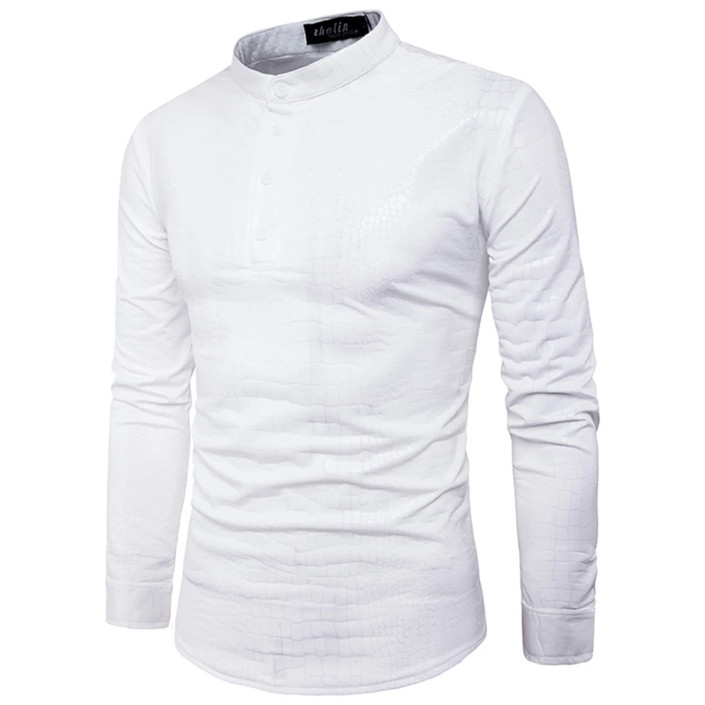 Helisopus модные мужские рубашки эластичная металлическая блестящая рубашка панк с