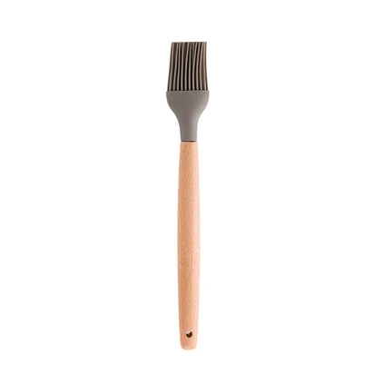 Brush ERMAKOVA силиконовые кухонные инструменты для выпечки, антипригарные термостойкие щелевые скребок-ложка, ковш, щетка, венчик с деревянной ручкой - Цвет: Brush
