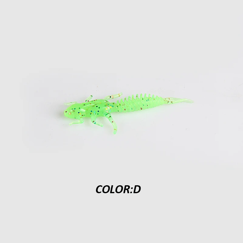 2019New Reach Soft Lures Soft Plastic Lures Larva 6cm/5cm Floating Freshwater Swimbaits Silicone Soft Bait Worm For Fishing - Цвет: D
