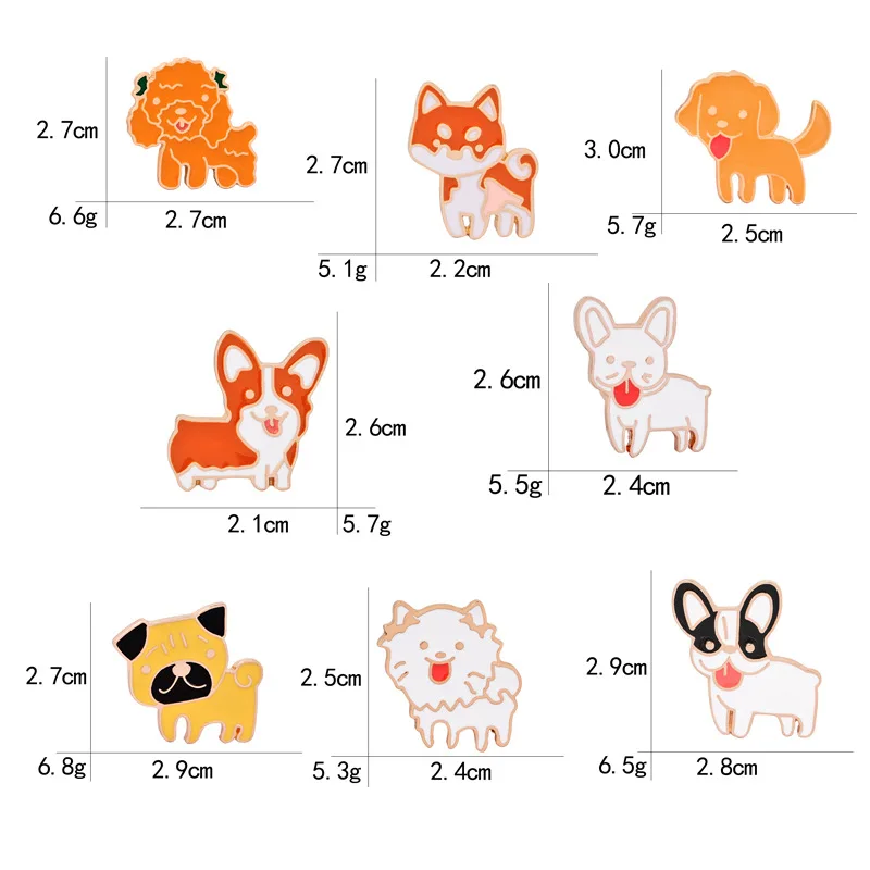 Эмалированные булавки для щенков собак милых лабрадоров корги бульдогов Мопсов